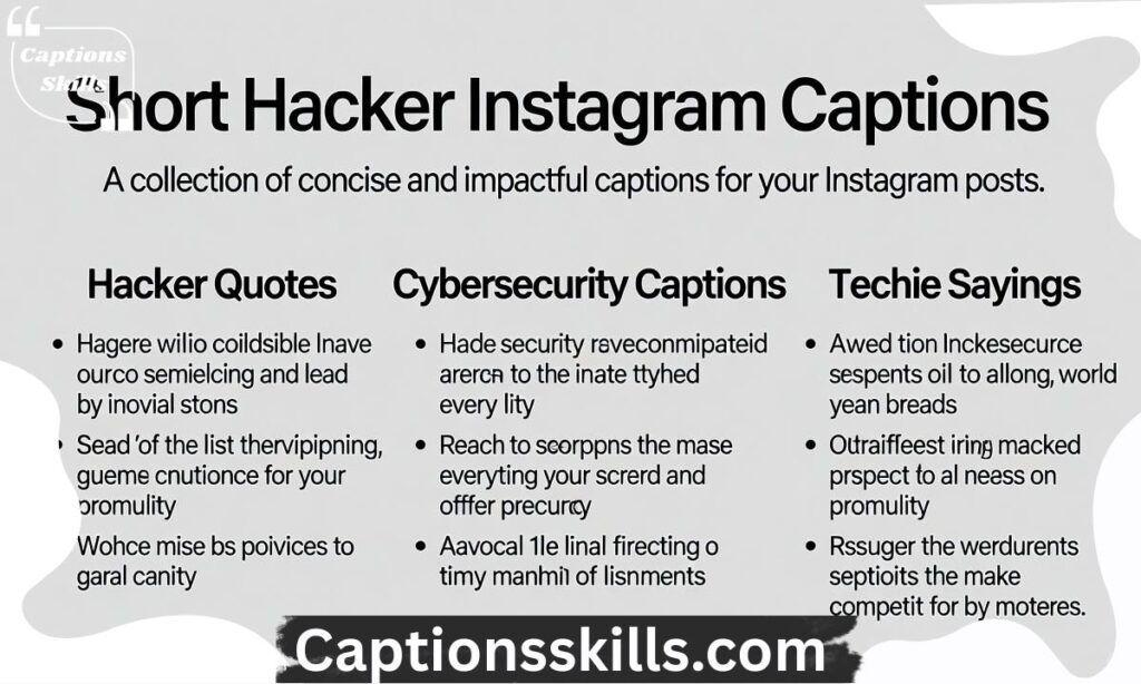 Short Hacker Instagram Captions